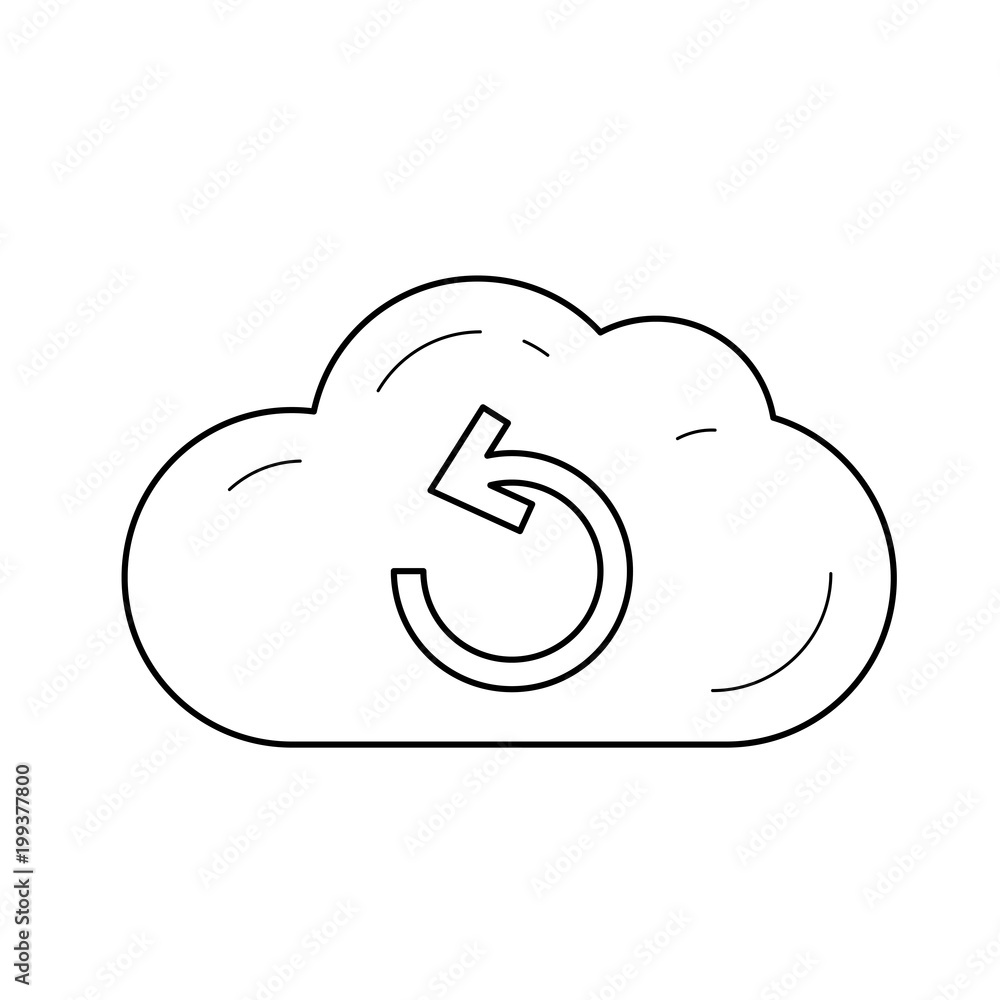 Poster backup vector line icon isolated on white background. backup line icon for infographic, website or a