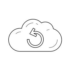 Backup vector line icon isolated on white background. Backup line icon for infographic, website or app.