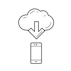 Cloud file access vector line icon isolated on white background. Cloud file access line icon for infographic, website or app.