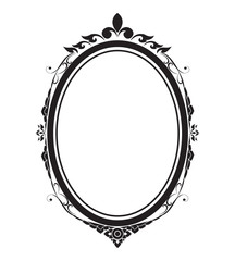 Oval frame and borders black and white, Thai pattern, vector illustration - 199377874