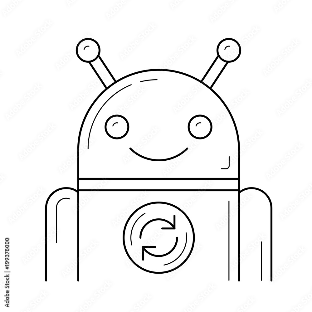 Poster app update vector line icon isolated on white background. app update line icon for infographic, webs