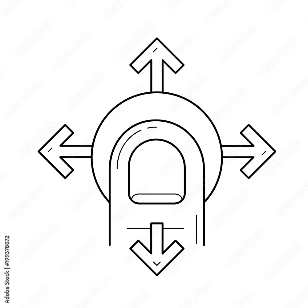 Poster one-finger navigation vector line icon isolated on white background