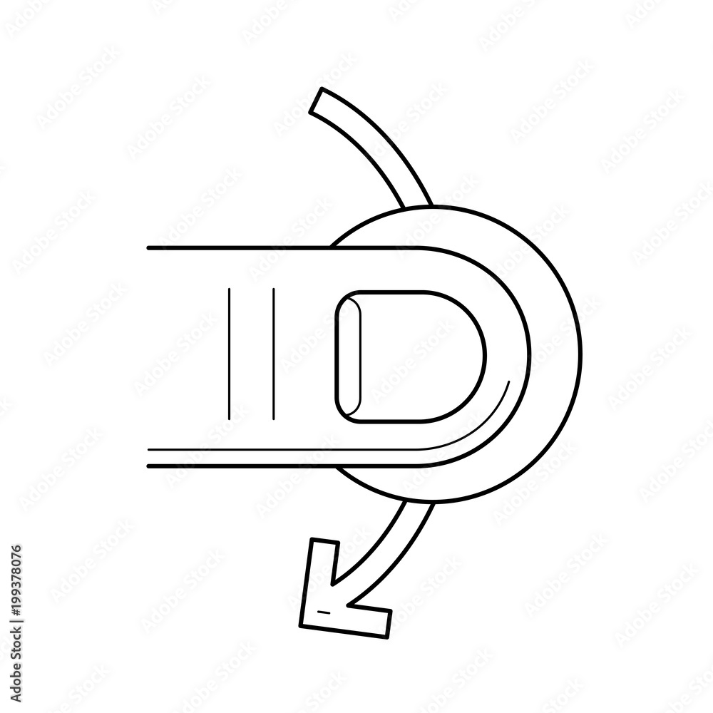 Poster swipe down vector line icon isolated on white background