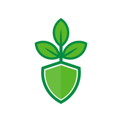 Shield Nature Logo Icon Design