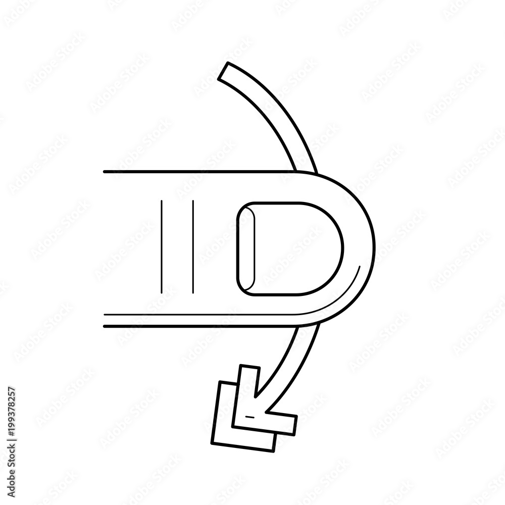 Aufkleber cross-slide vector line icon isolated on white background