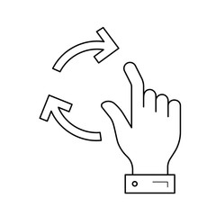 Obraz premium Turn to rotate vector line icon isolated on white background. Turn to rotate line icon for infographic, website or app.