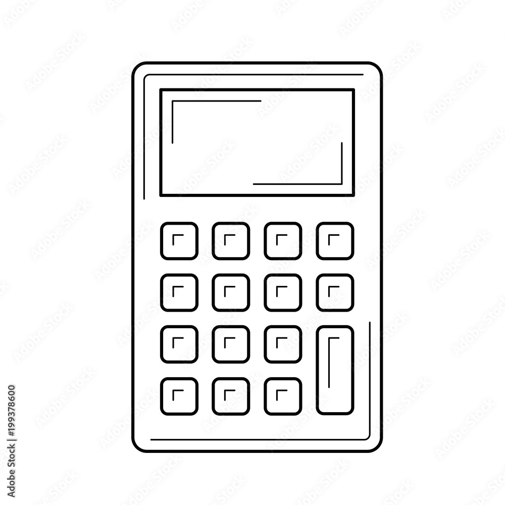Poster calculator vector line icon isolated on white background. calculator line icon for infographic, webs
