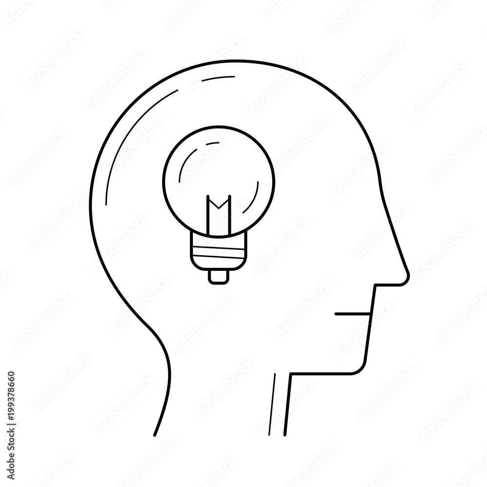 Poster brainstorming vector line icon isolated on white background. brainstorming line icon for infographic