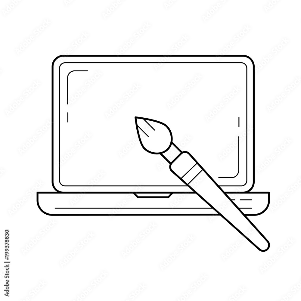 Poster layout design vector line icon isolated on white background