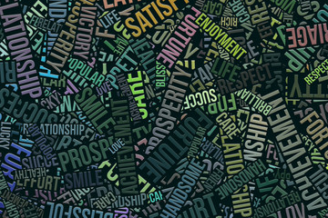 Conceptual background business for design or texture. Words cloud, generative, colorful, typography & web.