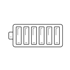 Full battery vector line icon isolated on white background. Full battery line icon for infographic, website or app.