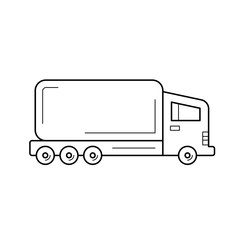 Semi-truck vector line icon isolated on white background. Delivery semi-truck line icon for infographic, website or app. Icon designed on a grid system.