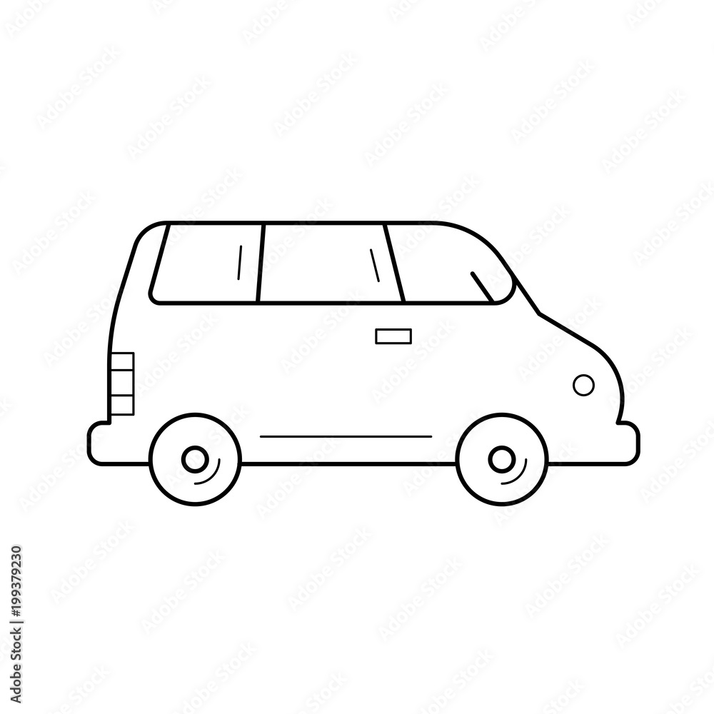 Poster van vector line icon isolated on white background. van line icon for infographic, website or app. ic