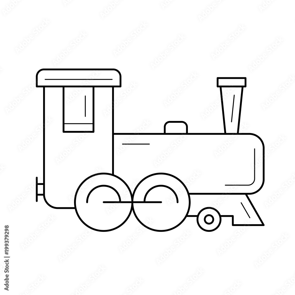 Poster train vector line icon isolated on white background. train line icon for infographic, website or app