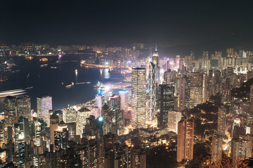 Fototapeta na wymiar cityscape of hong kong night