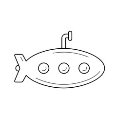 Submarine vector line icon isolated on white background. Submarine line icon for infographic, website or app. Icon designed on a grid system.