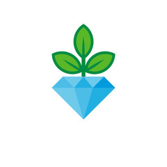 Diamond Nature Logo Icon Design