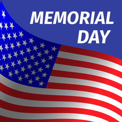 Memorial day design with flag.