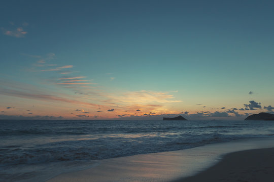 waimanolo, hawaii, dusk