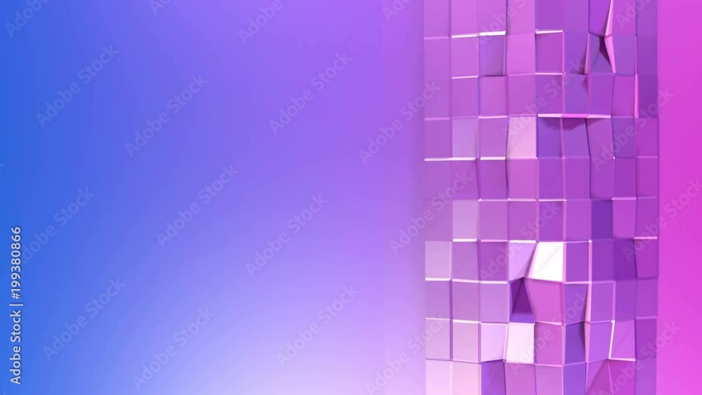 Poster abstract low poly style looped background. 3d seamless animation in 4k. modern gradient colors. viol