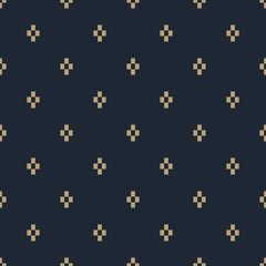 Seamless tan blue and brown classic textile pixel rhombus pattern vector