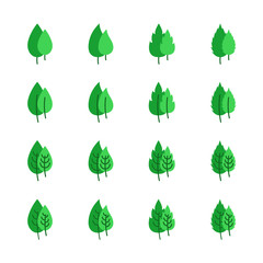 leaf icons set. vector illustration.