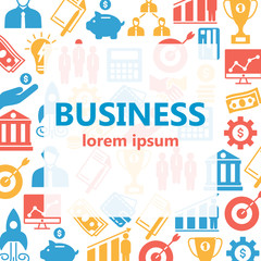 Business flat icons set