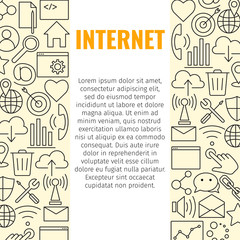 Internet line icons banner