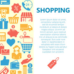 Shopping line icons banner