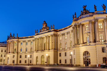 Naklejka premium Old historic building at the Unter den Linden boulevard in Berlin at night
