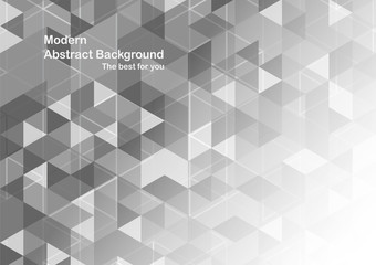 Modern abstract background in polygon shape. Template design in grey and white tone for business presentation, cover, brochure, packaging and web banner.