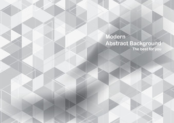 Modern abstract background in polygon shape. Template design in grey and white tone for business presentation, cover, brochure, packaging and web banner.