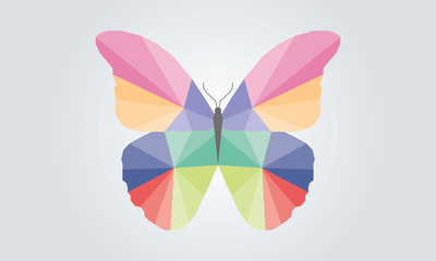 Obraz premium Regenbogen-Schmetterling Papercut Vektorgrafik 