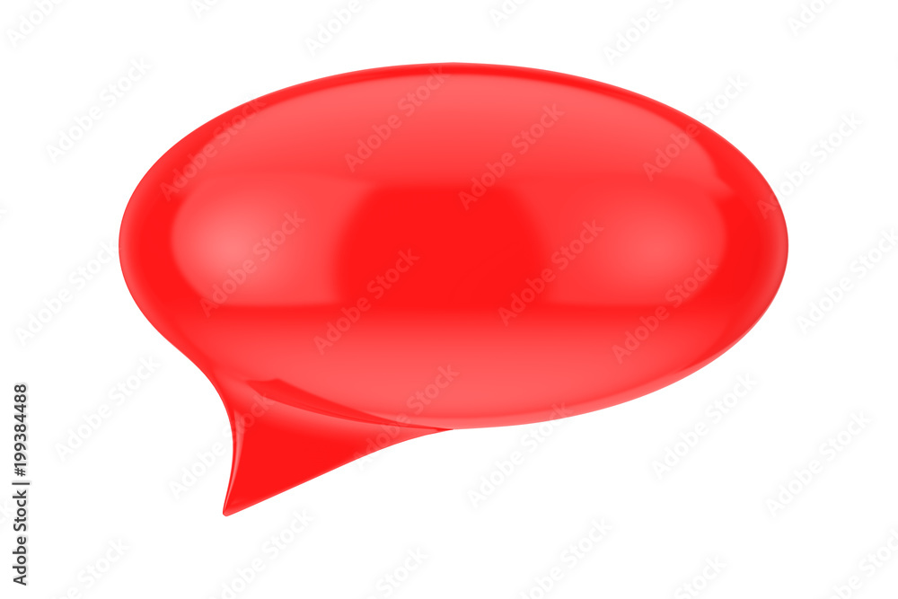 Poster red speech bubble with blank space for yours sign. 3d rendering