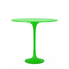 Modern Plastic Green Round Table. 3d Rendering