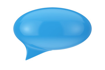 Blue Speech Bubble with Blank Space for Yours Sign. 3d Rendering