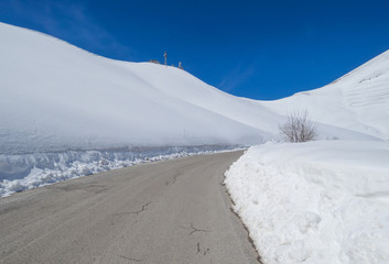 Rieti (Italy) - The summit of Monte Terminillo with snow. 2216 meters, Terminillo Mount is named...