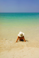 woman at the  tropical beach