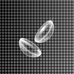 Realistic eye contact lenses on a transparent background.