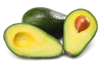 healthy food. fresh avocado isolated on white background