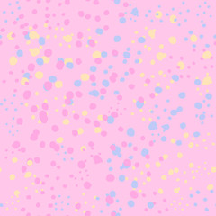 Spring Tender Colorful Seamless Pattern. Circles, Spots and Dots Endless Textures. Perfect for Pastel Background and Surface Design.