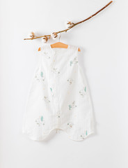 Infant warm sleeping bag isolated over white.With clipping path.