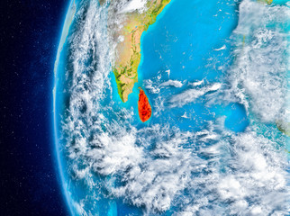 Sri Lanka on Earth from space
