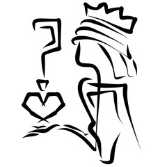 Prince with a heart and a question mark