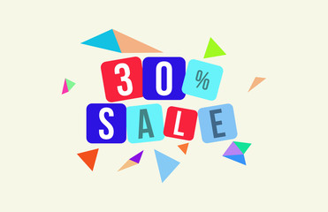 30 Percent SALE Discount Price Offer Sign 