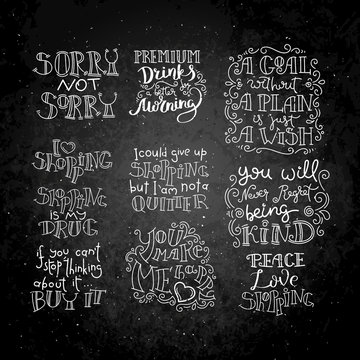 Hand written calligraphy quotes motivation for life and happiness. For postcard, poster, prints, cards graphic design.