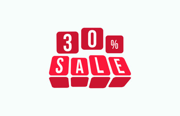 30 Percent SALE Discount Price Offer Sign 
