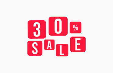 30 Percent SALE Discount Price Offer Sign 