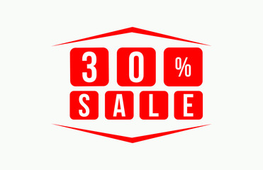 30 Percent SALE Discount Price Offer Sign 