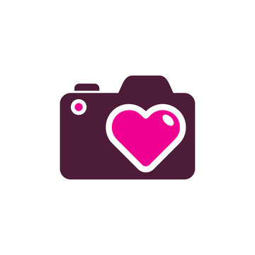 Love Camera Logo Icon Design